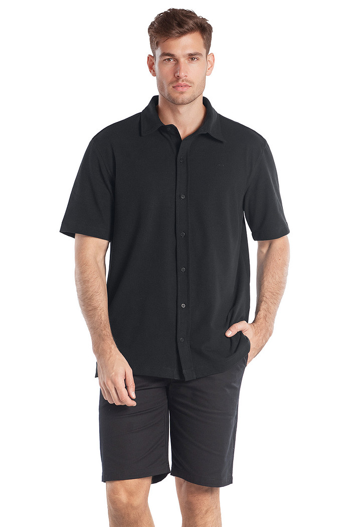 Camisa over em malha piquet com elastano abertura lateral Aurus