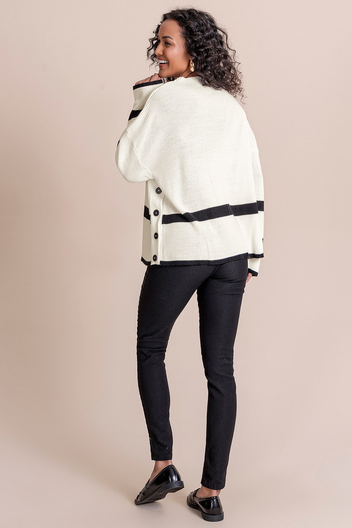 Blusa suéter Tricot botões Angel