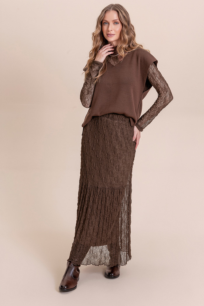 Saia midi renda Angel