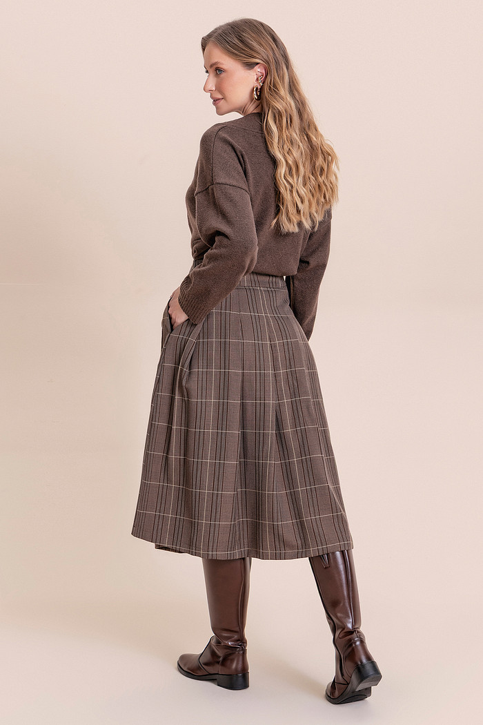 Saia midi xadrez Angel