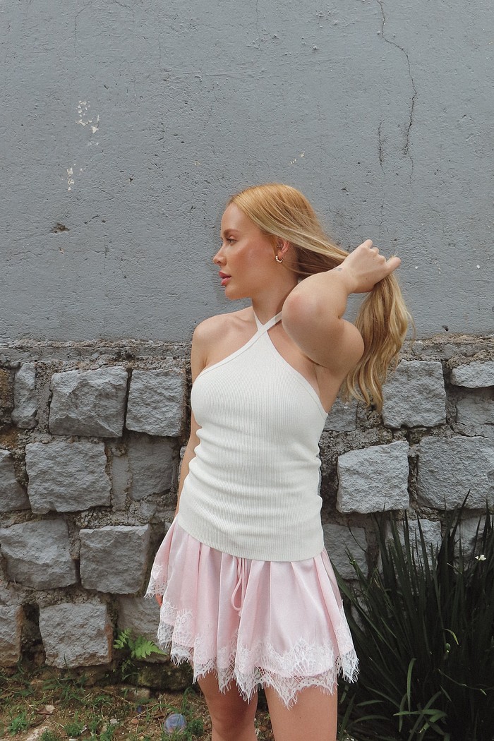 Blusa frente única tricot