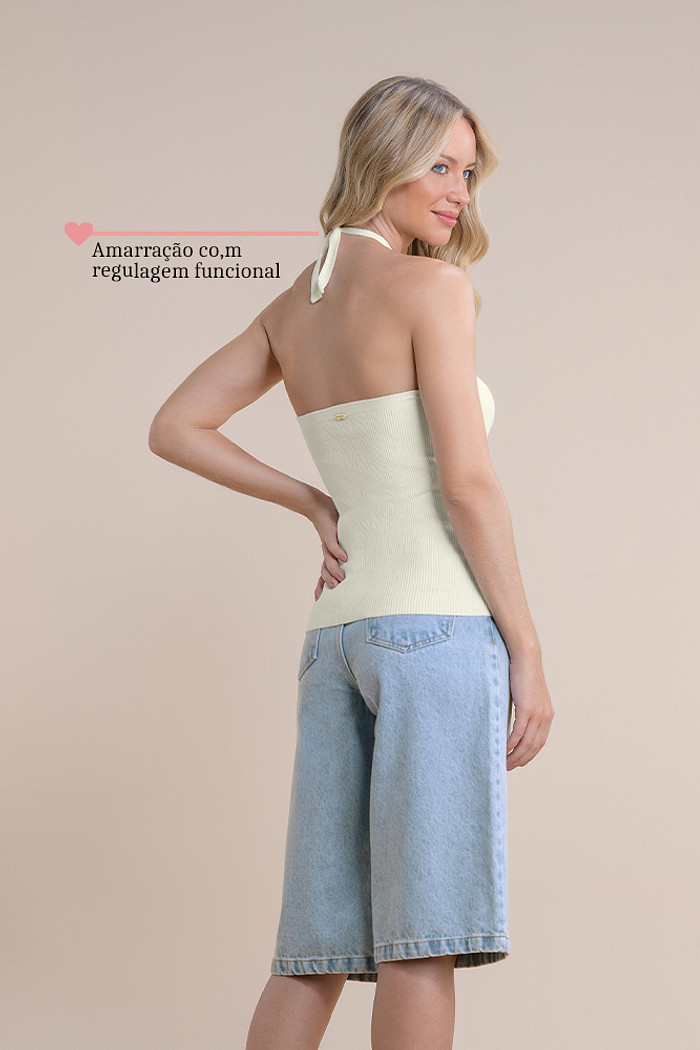 Blusa frente única tricot