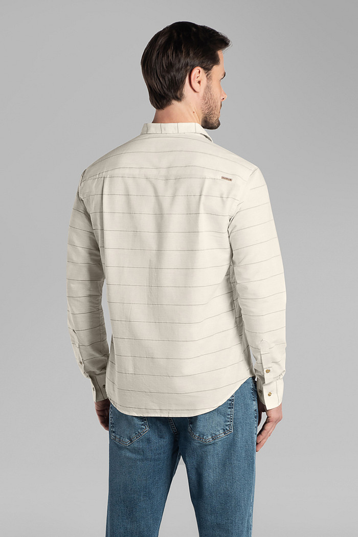 Camisa manga longa comfort em tecido listrado Aurus