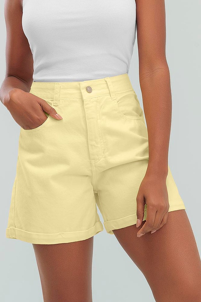 Shorts mom colors com bolso