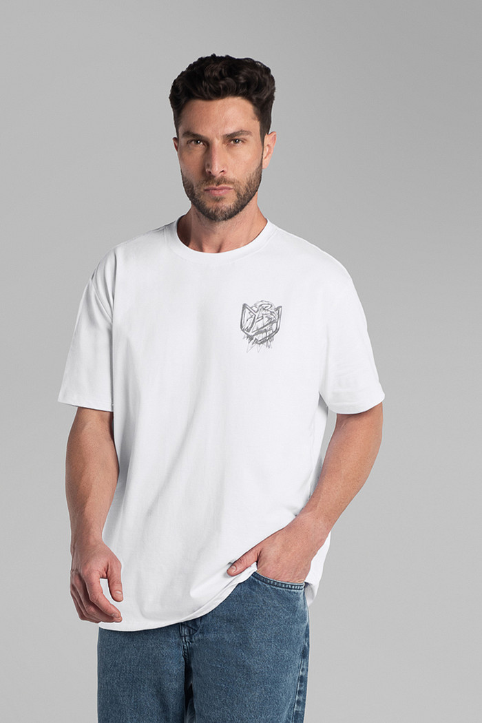 Camiseta over em malhão com estampa Aurus