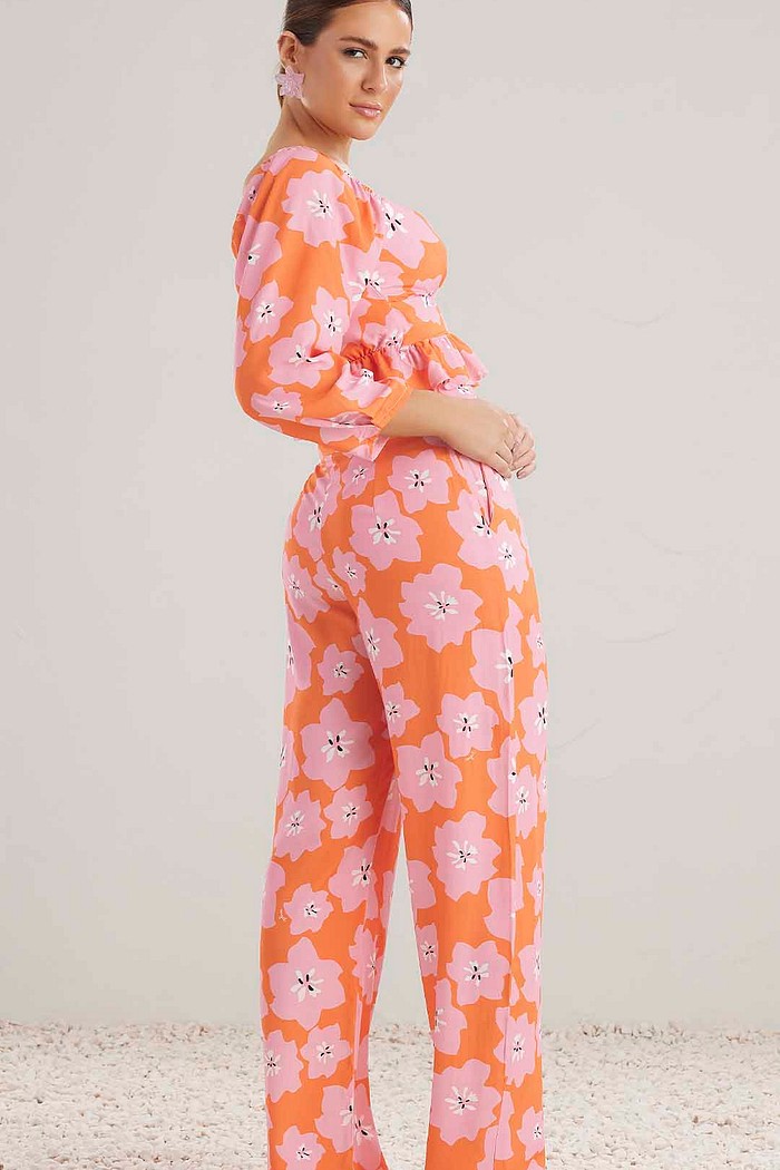 Calça em viscose estampada