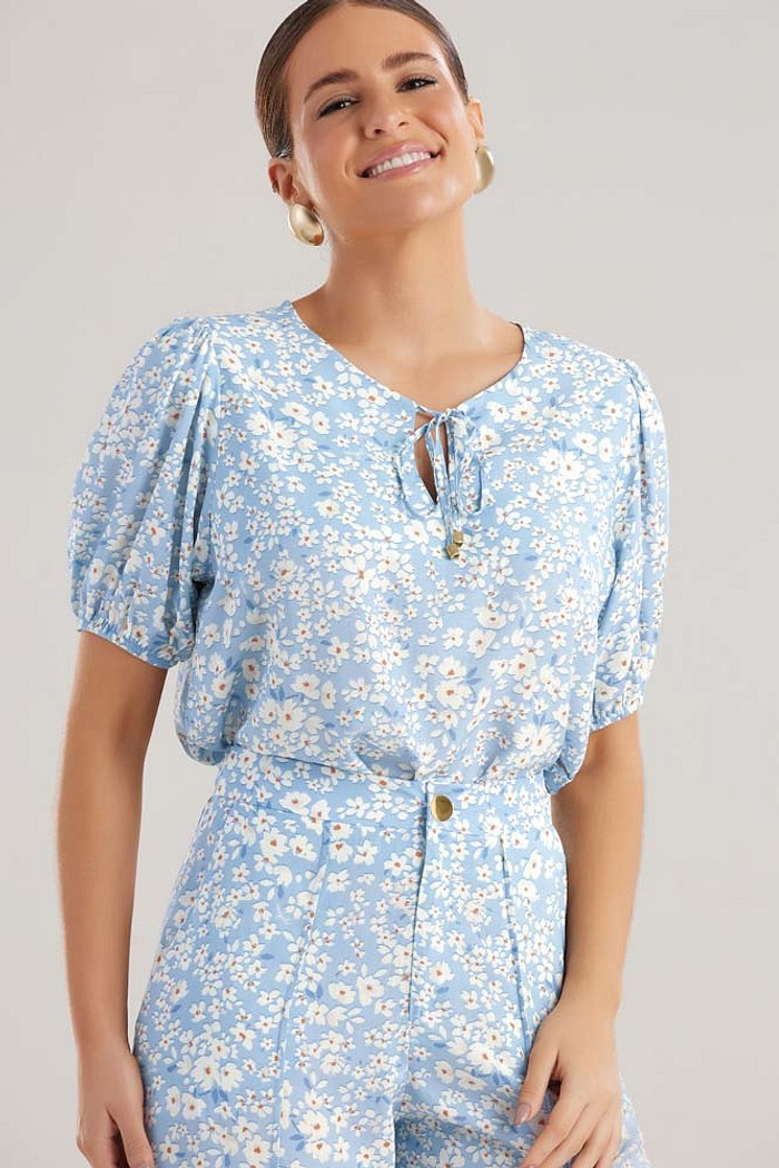 Blusa em viscose estampada