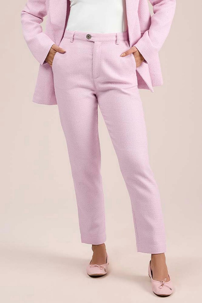 Calça em tecido tweed