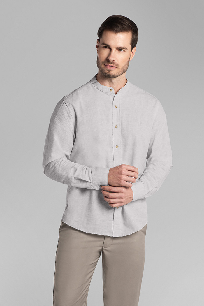 Camisa manga longa comfort tecido premium com boradado Aurus