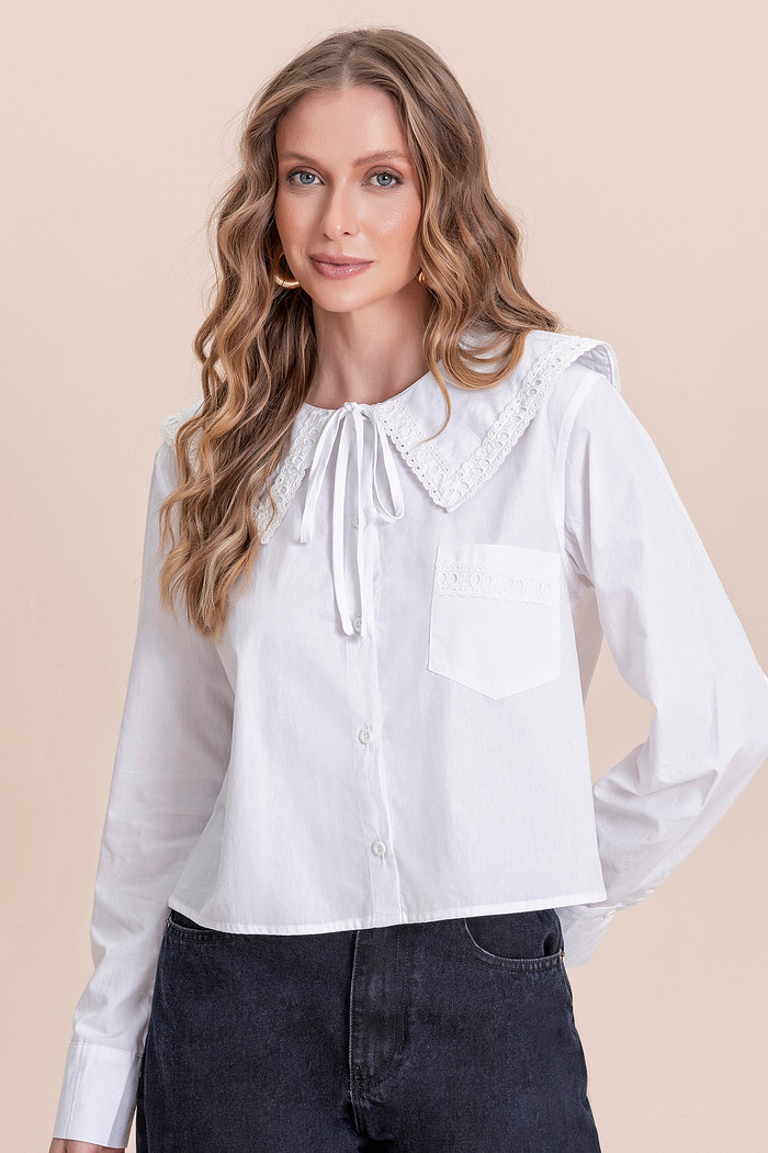 Camisa de tricoline Angel