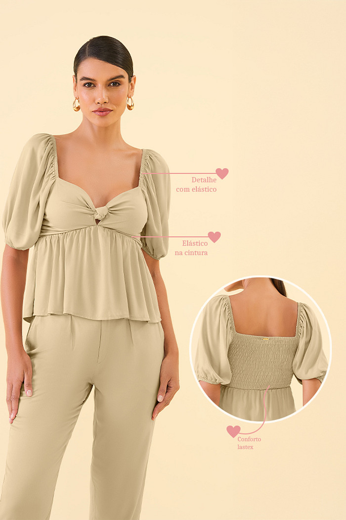 Blusa em viscose com costas em lastex