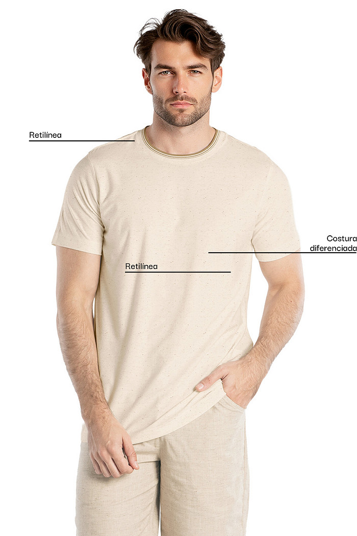 Camiseta comfort em malha linho Aurus