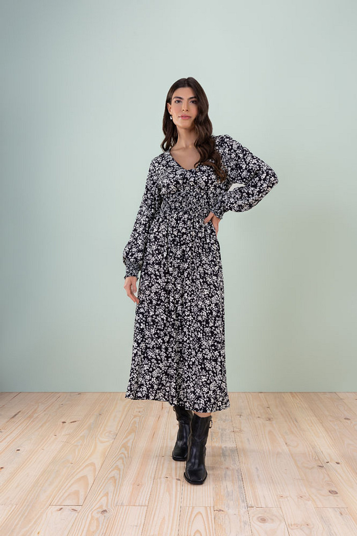 Vestido midi em viscose