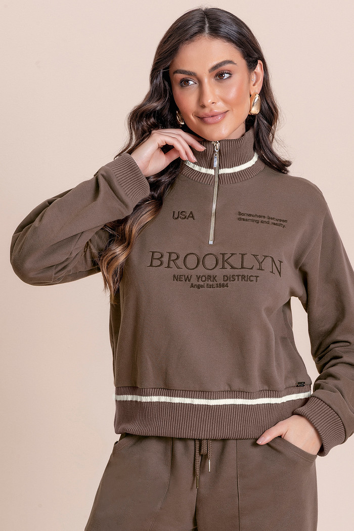 Blusão moletom com zíper Angel