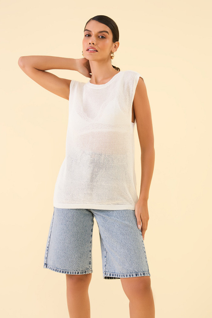 Blusa regata em tricot