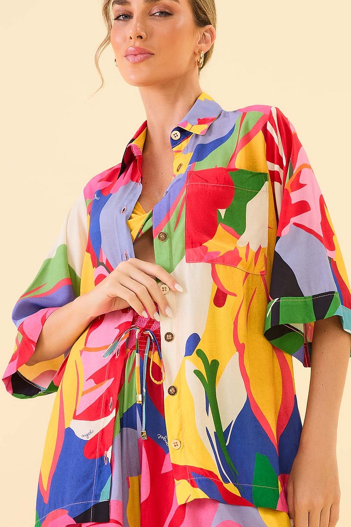 Camisa em viscose estampa digital