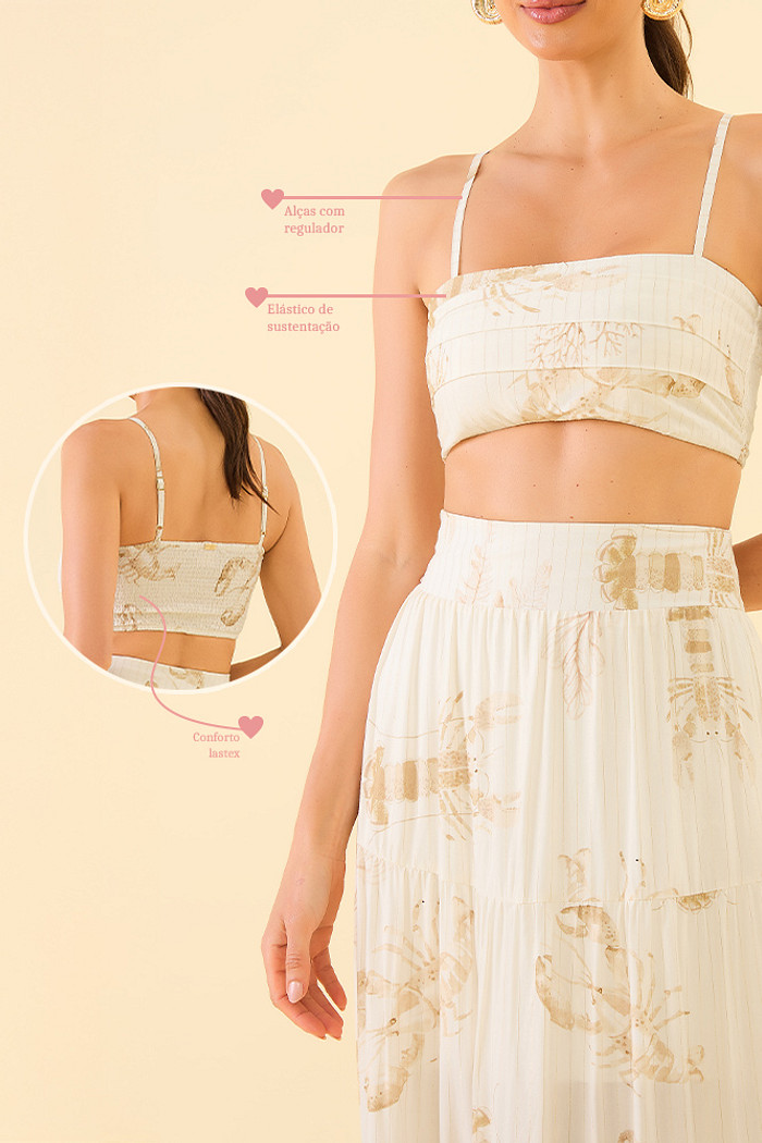 Top em viscose lurex lagosta