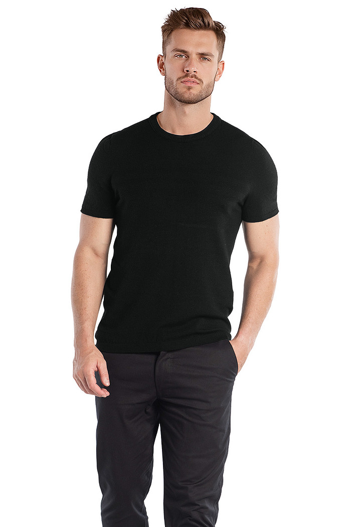 Camiseta tricot listras em relevo sem costura Aurus