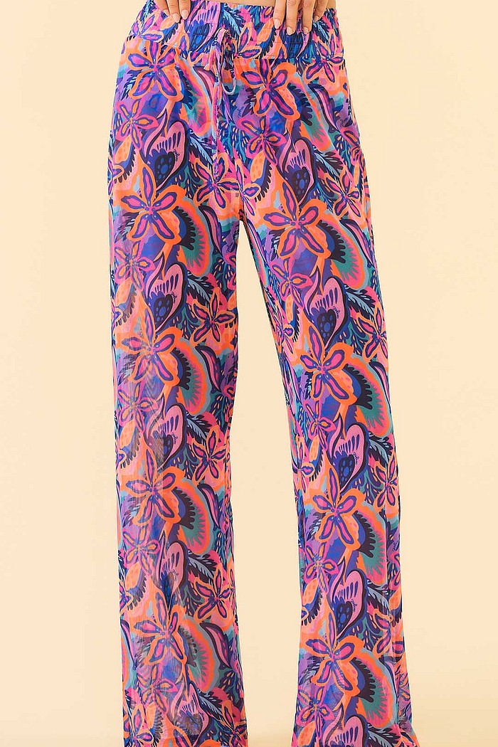 Calça em tule com elástico na cintura