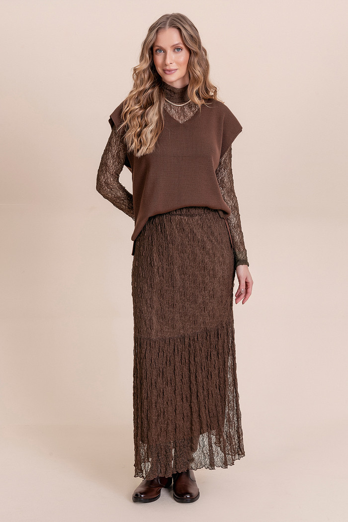 Blusa sem manga Tricot Angel