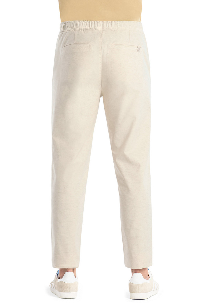 Calça linho em sarja nature flex com bolso Aurus