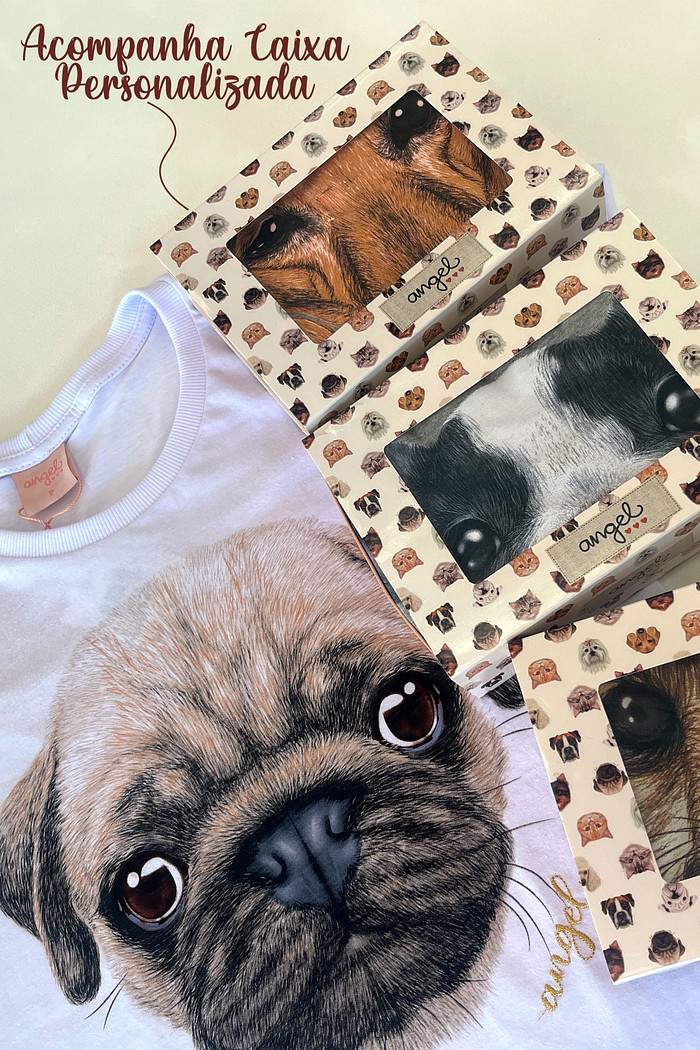 T-Shirt pets em meia malha