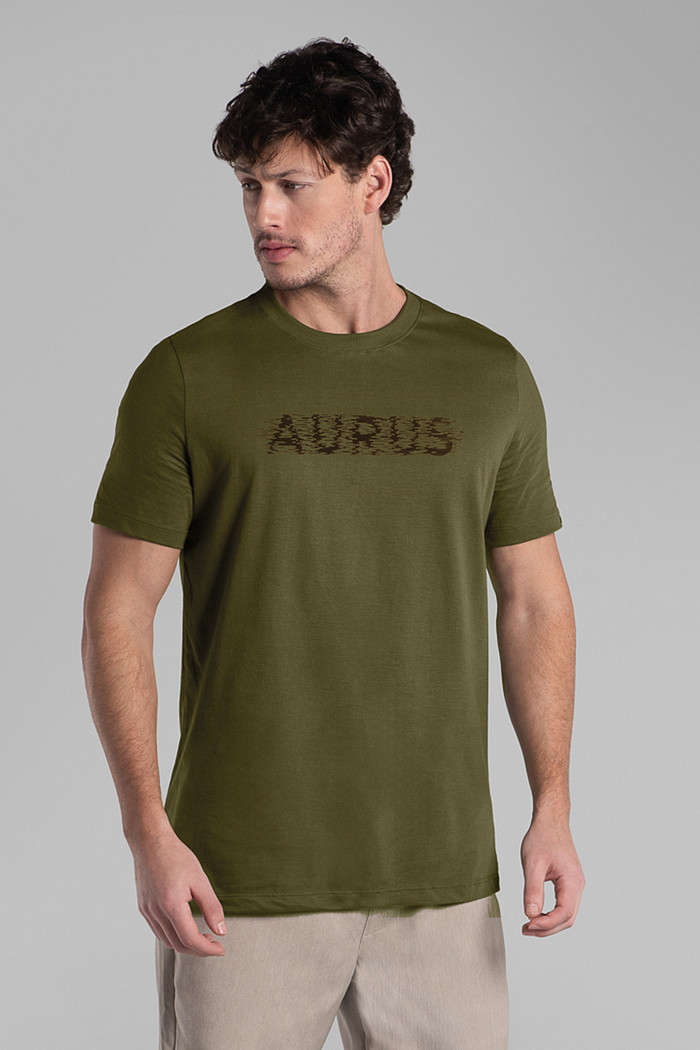 Camiseta em meia malha estampa 3D Aurus