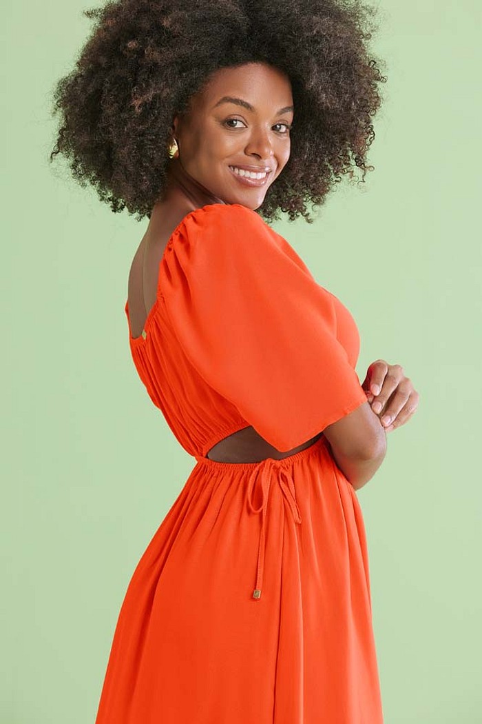 Vestido midi em viscose