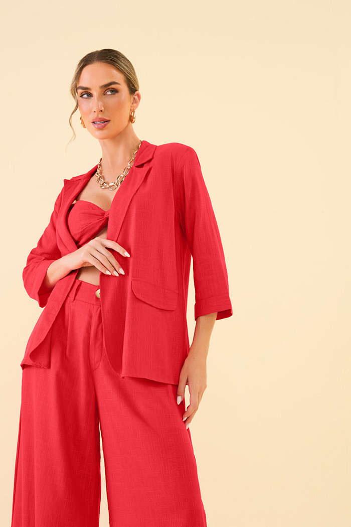 Blazer 7/8 em visco linho