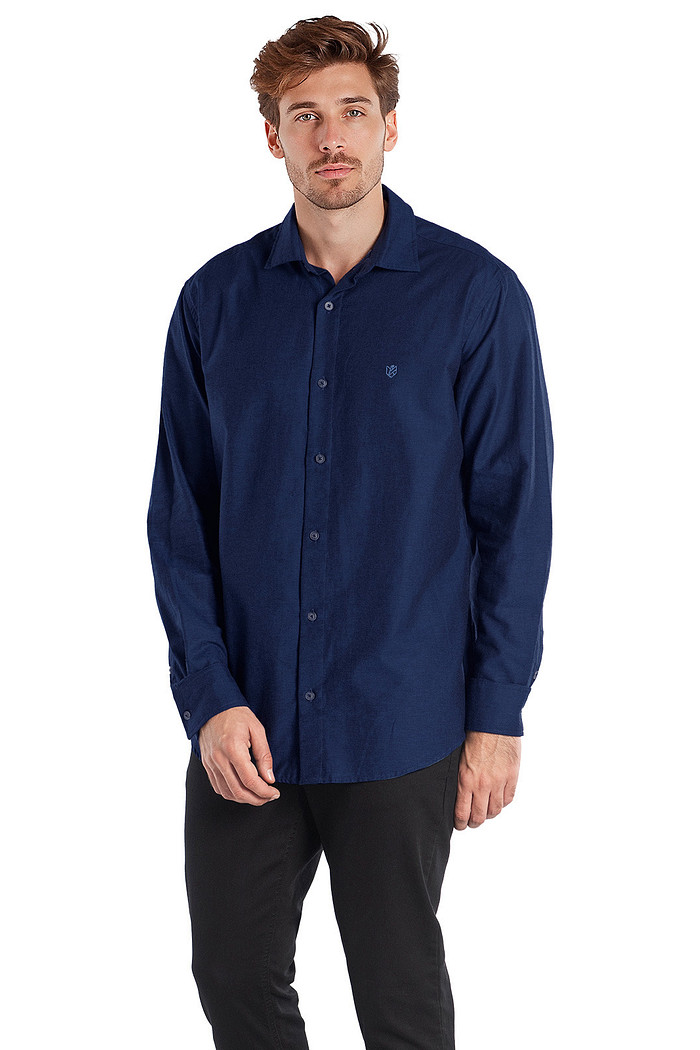 Camisa manga longa regular em tecido tinker Aurus