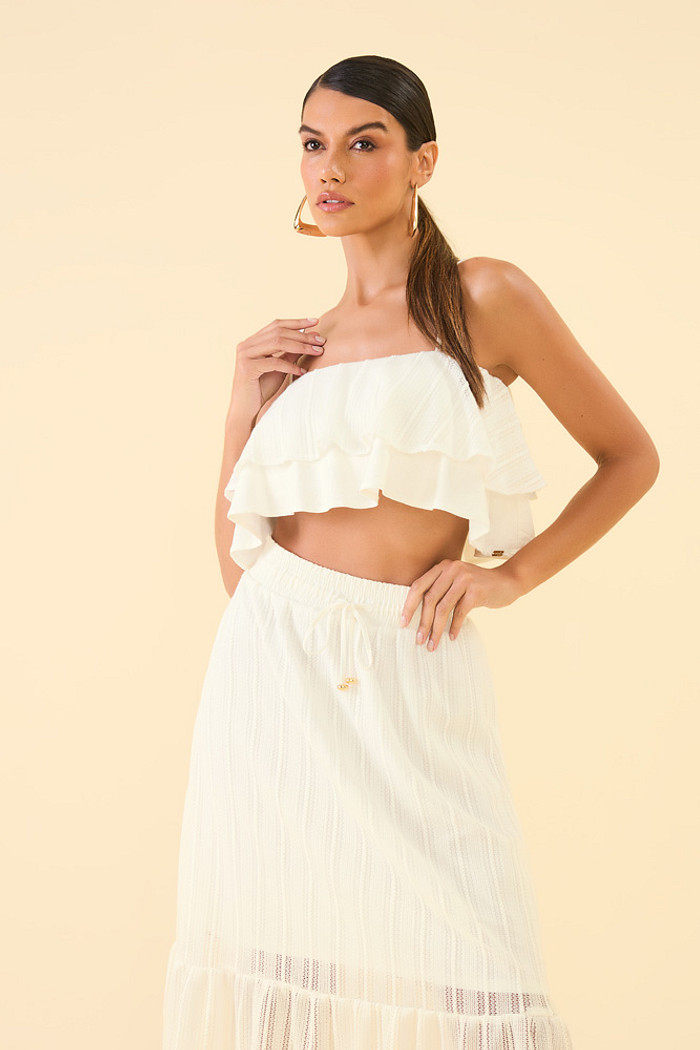 Top crochê em linho