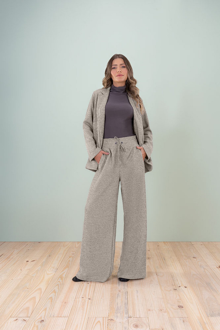 Blazer em malha lurex