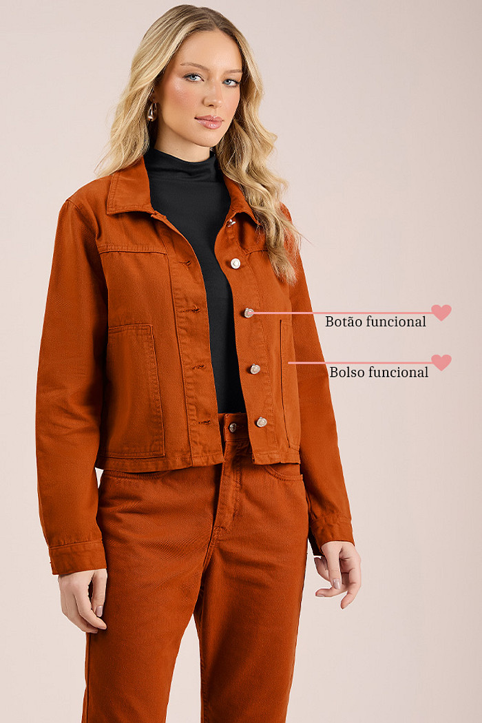 Jaqueta em sarja