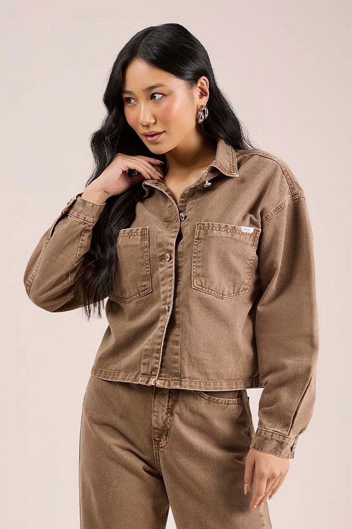 Jaqueta em sarja com bolso