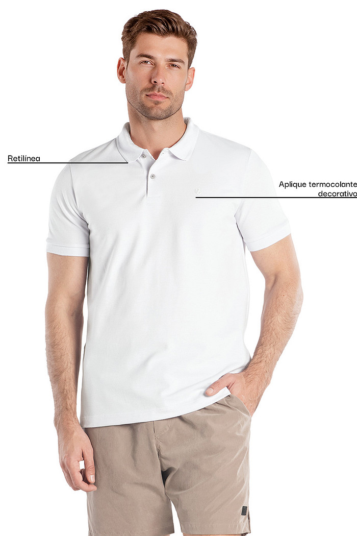 Camisa polo essence em malha piquet com elastano Aurus