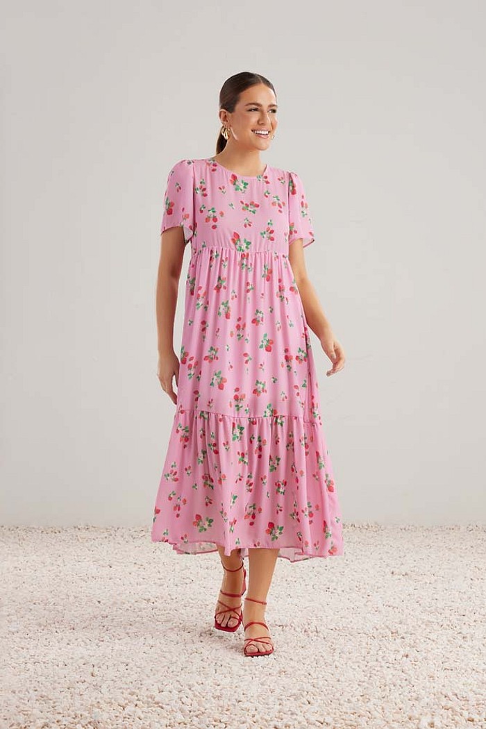 Vestido midi em crepe