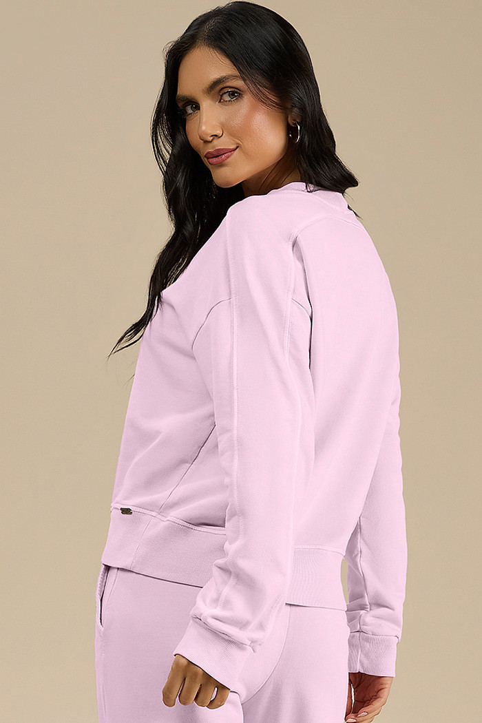 Blusão em moletinho efeito lavanderia