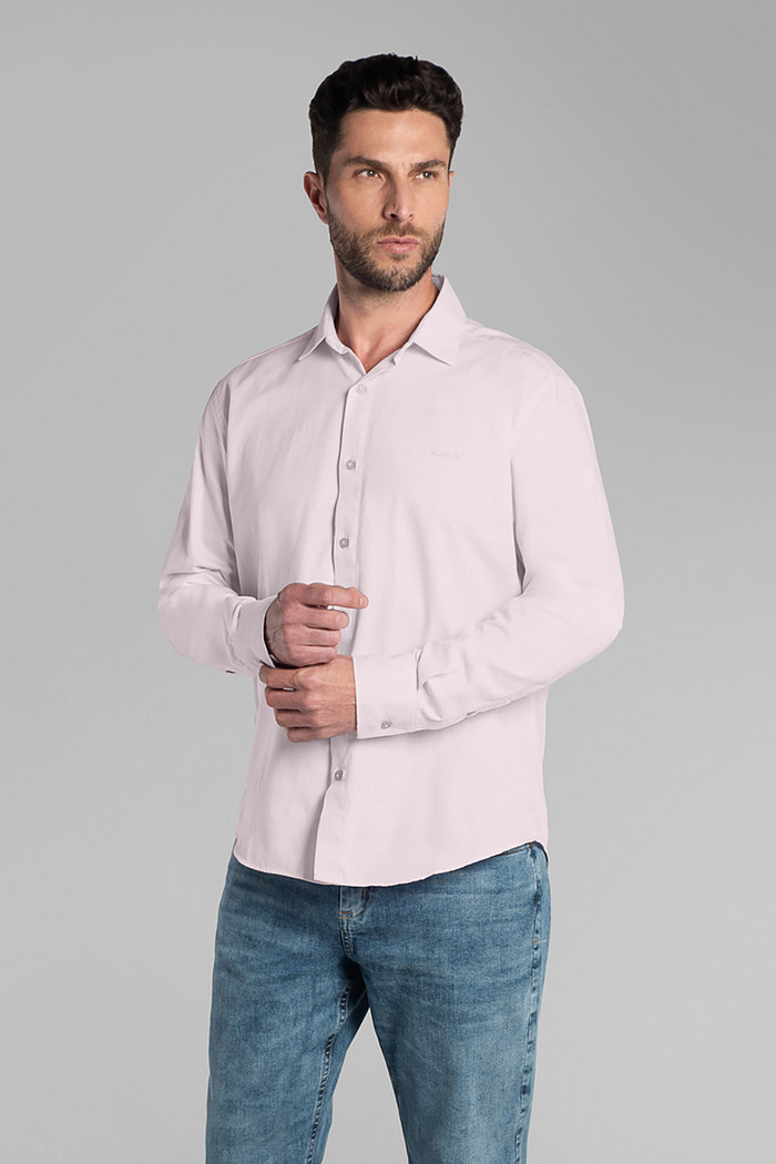 Camisa manga longa regular em chambray Aurus
