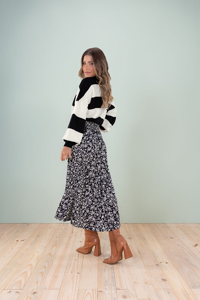 Saia midi em viscose