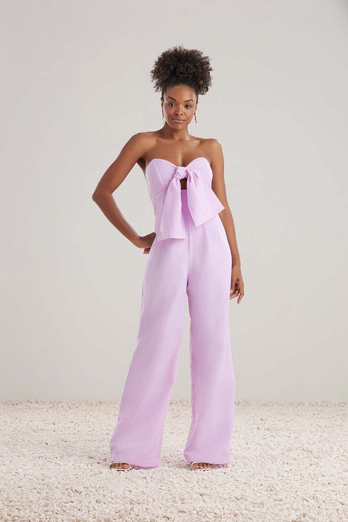 Macacão em tricoline listrado