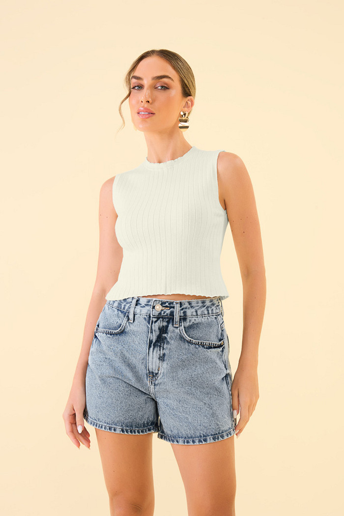 Blusa regata em tricot
