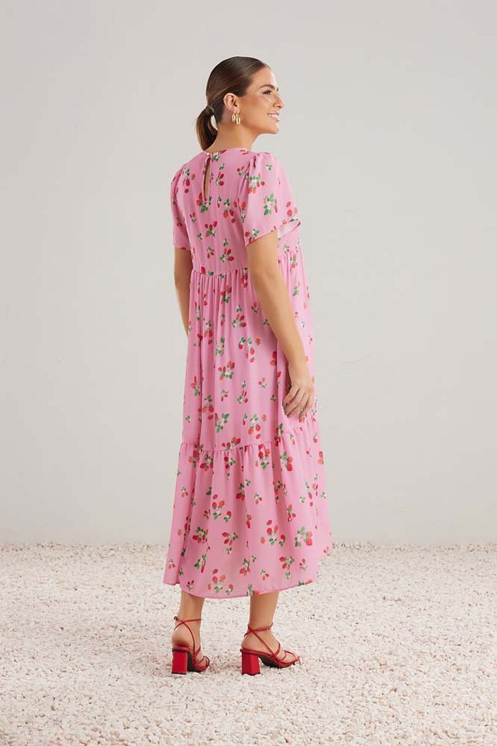 Vestido midi em crepe