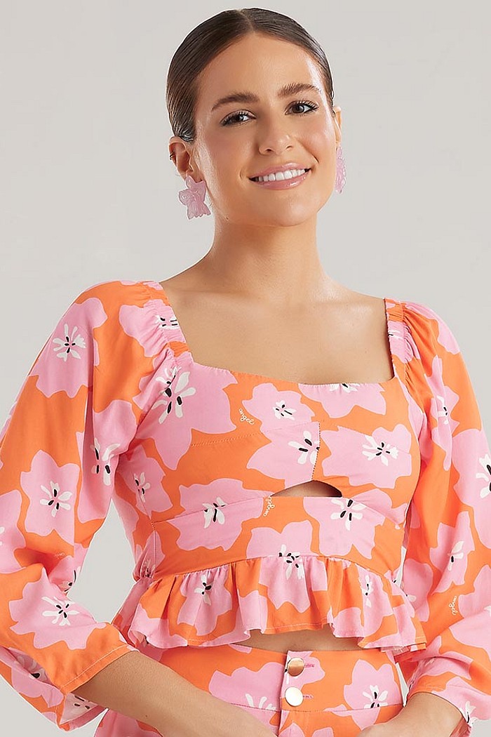 Blusa em viscose estampada