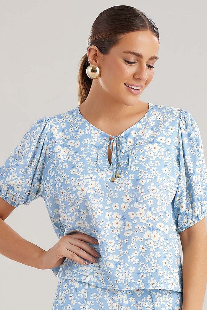 Blusa em viscose estampada