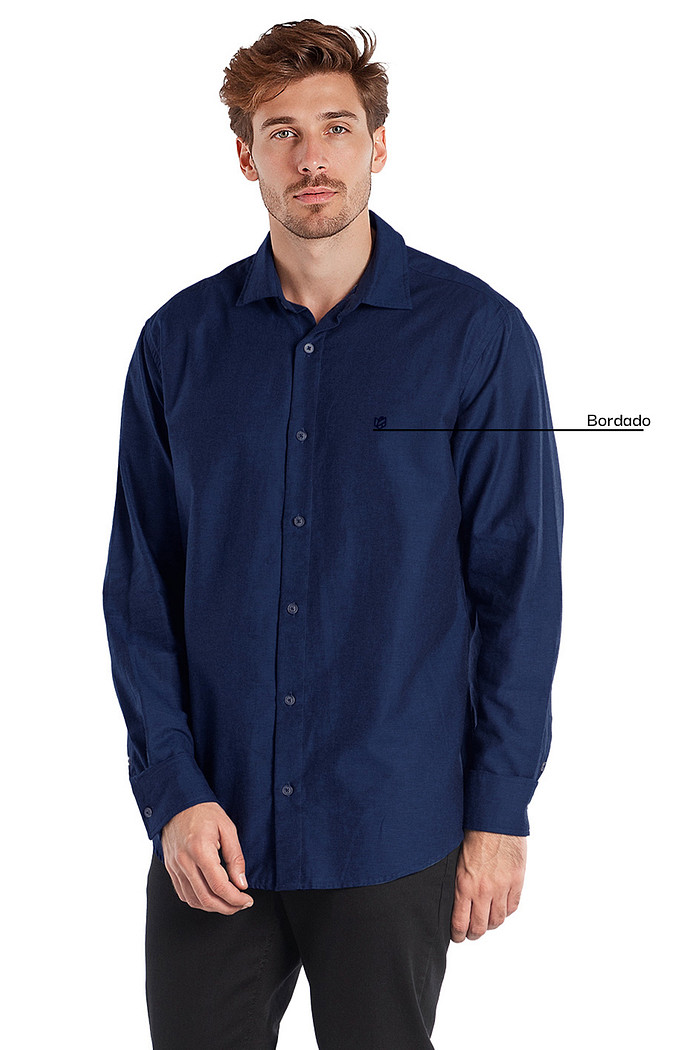 Camisa manga longa regular em tecido tinker Aurus