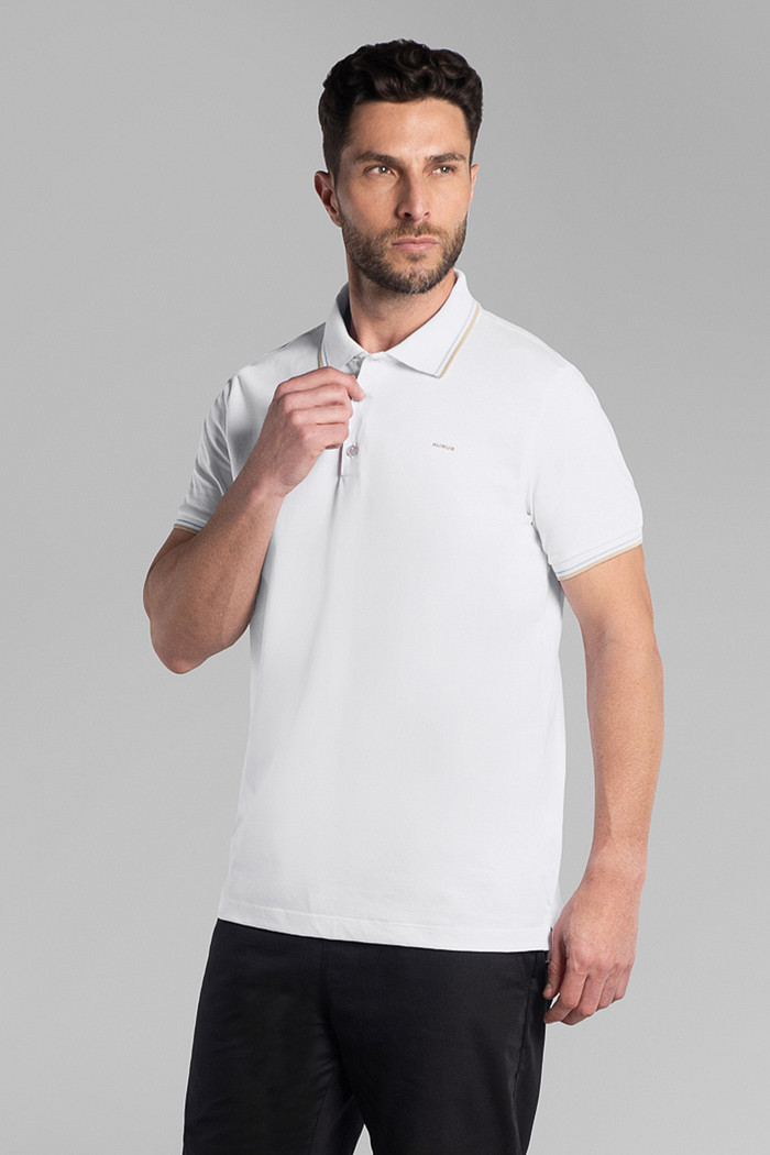 Camisa polo comfort em malhão Aurus