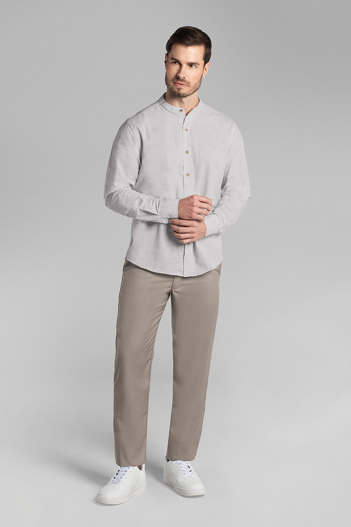 Camisa manga longa comfort tecido premium com boradado Aurus