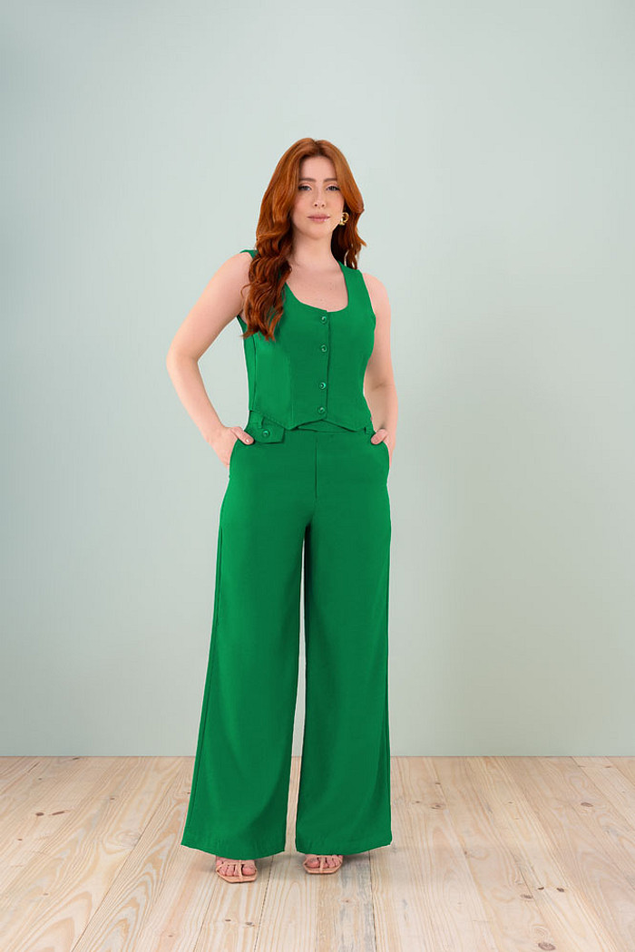 Calça wide leg em alfaiataria