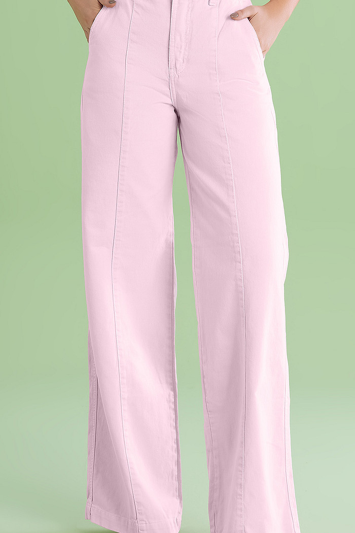 Calça pantalona en sarja