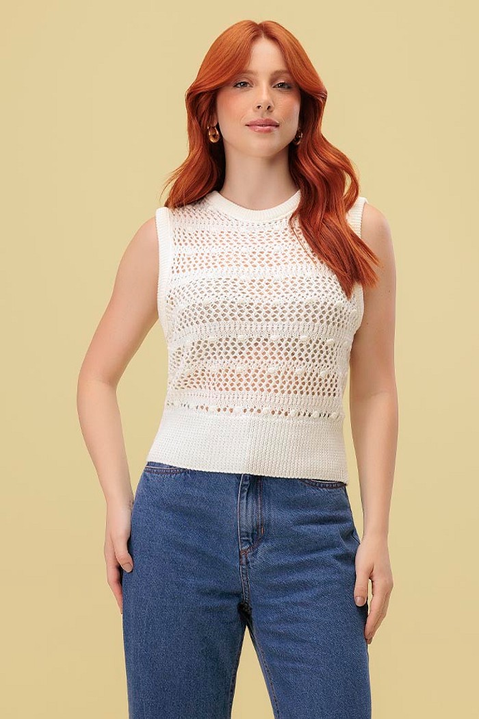 Blusa regata em tricot